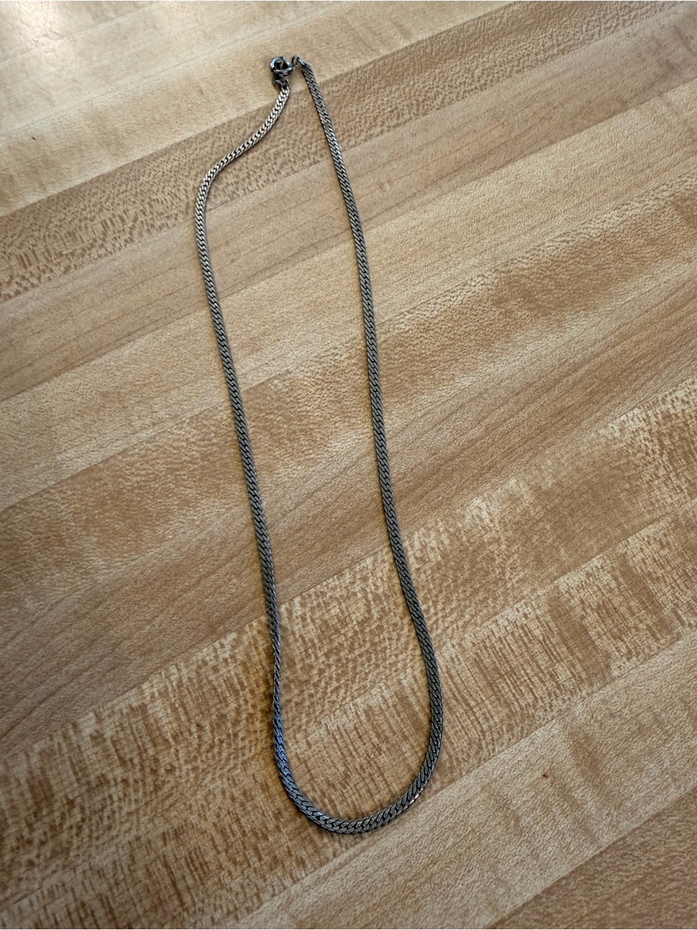 Sterling Silver Herringbone Chain Necklace - Silver